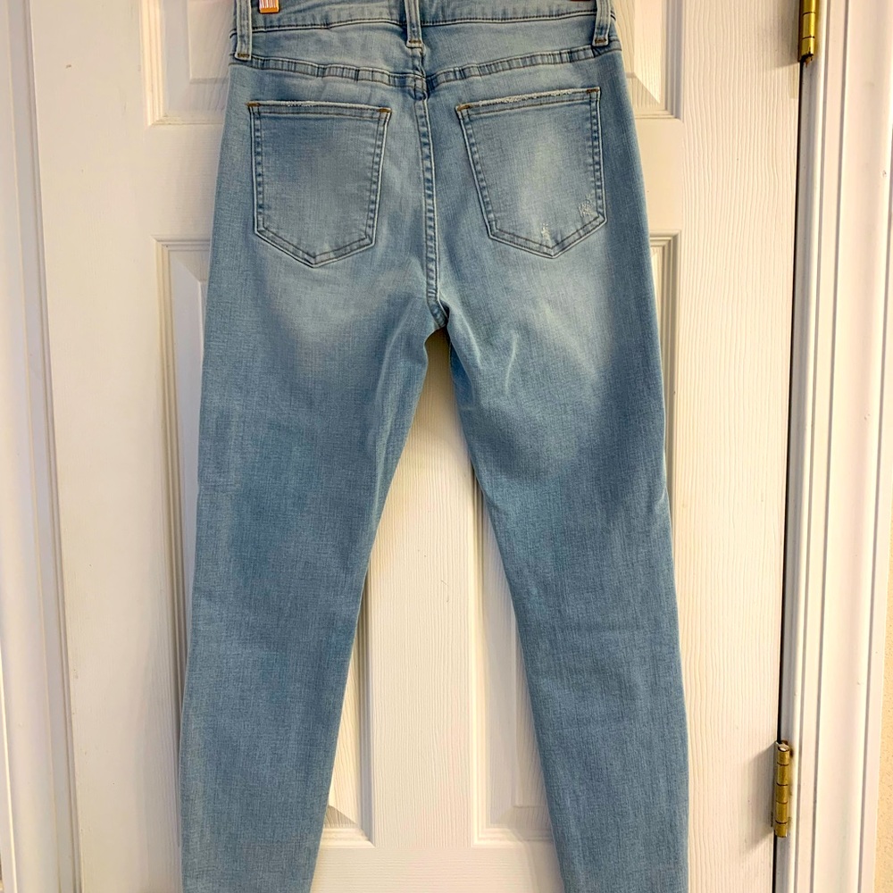 *******REDUCED******NWOT Light wash skinny jeans, made to look worn, never worn - Picture 2 of 4